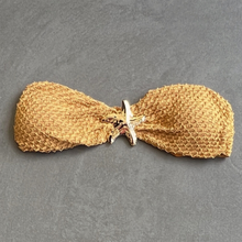 Load image into Gallery viewer, Golden Siren Mermaid Weave Textured Strapless Star Bikini Top