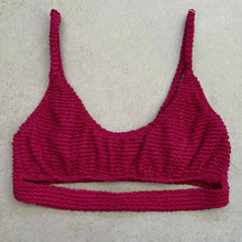 Load image into Gallery viewer, WineBerry Textured Nicole Bikini Top