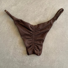 Load image into Gallery viewer, Seashore Textured Espresso Tanga Bikini Bottom