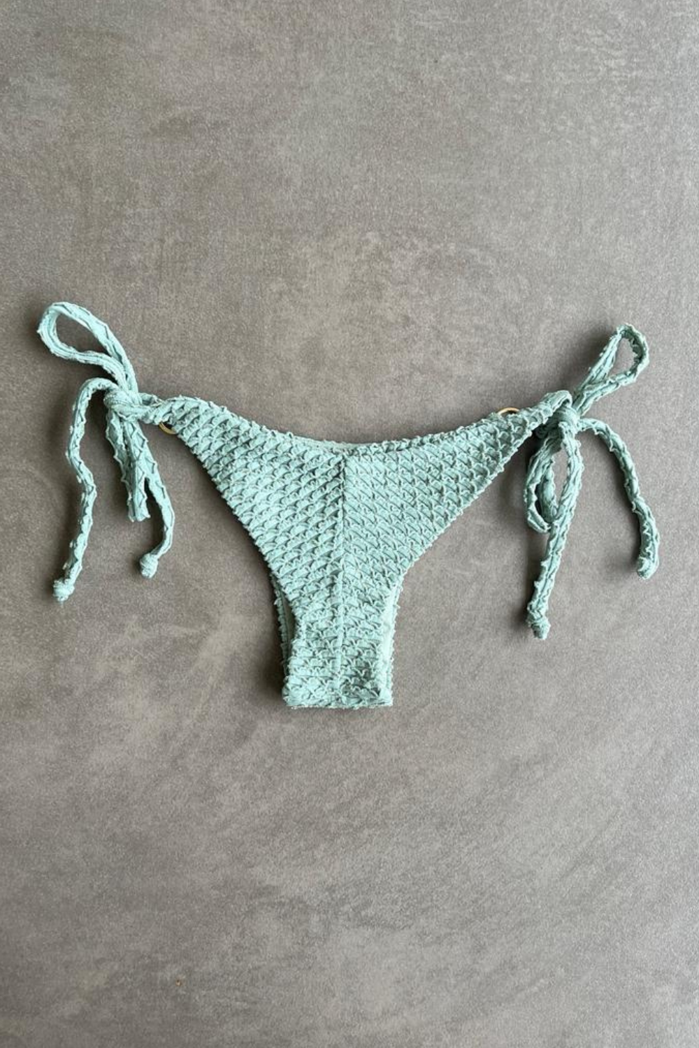 Seafoam Green Sparkling Mermaid Weave Textured Katie Side Tie Bikini Bottom