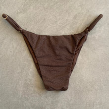 Load image into Gallery viewer, Seashore Textured Espresso Tanga Bikini Bottom