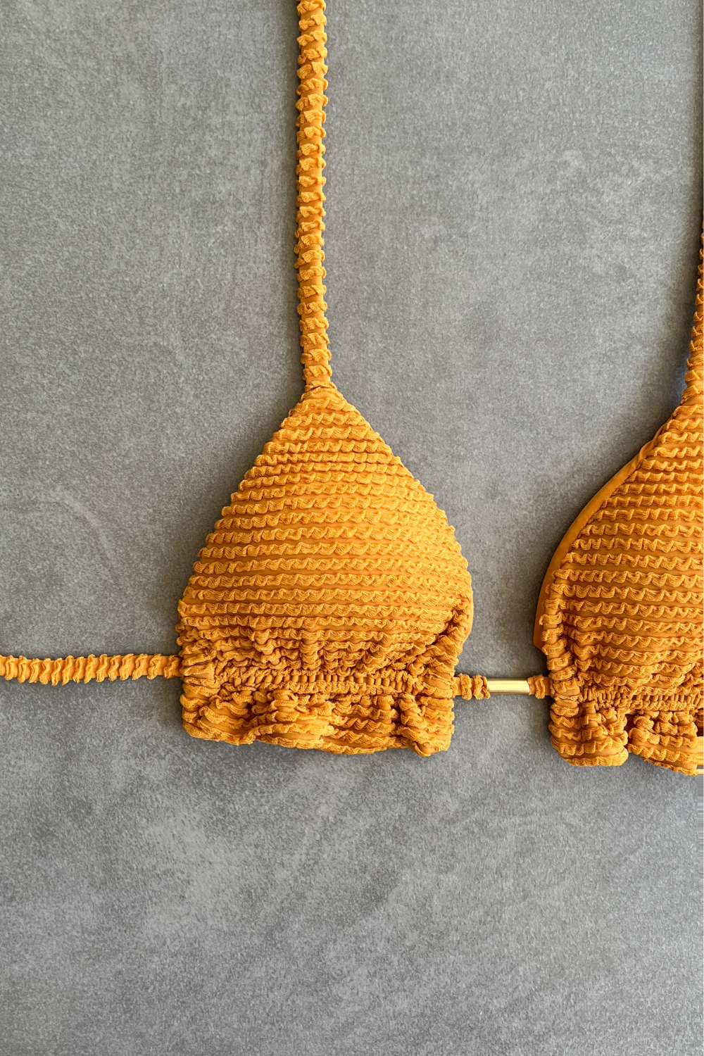 Apricot Triangle Frill Bikini Top