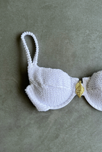 Load image into Gallery viewer, Pure White Textured Panneled Zaya Bikini Top