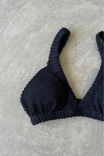 Load image into Gallery viewer, Onyx Black Textured Anitta Crop Bikini Top