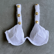 Load image into Gallery viewer, Pure White Textured Valentina Bikini Top