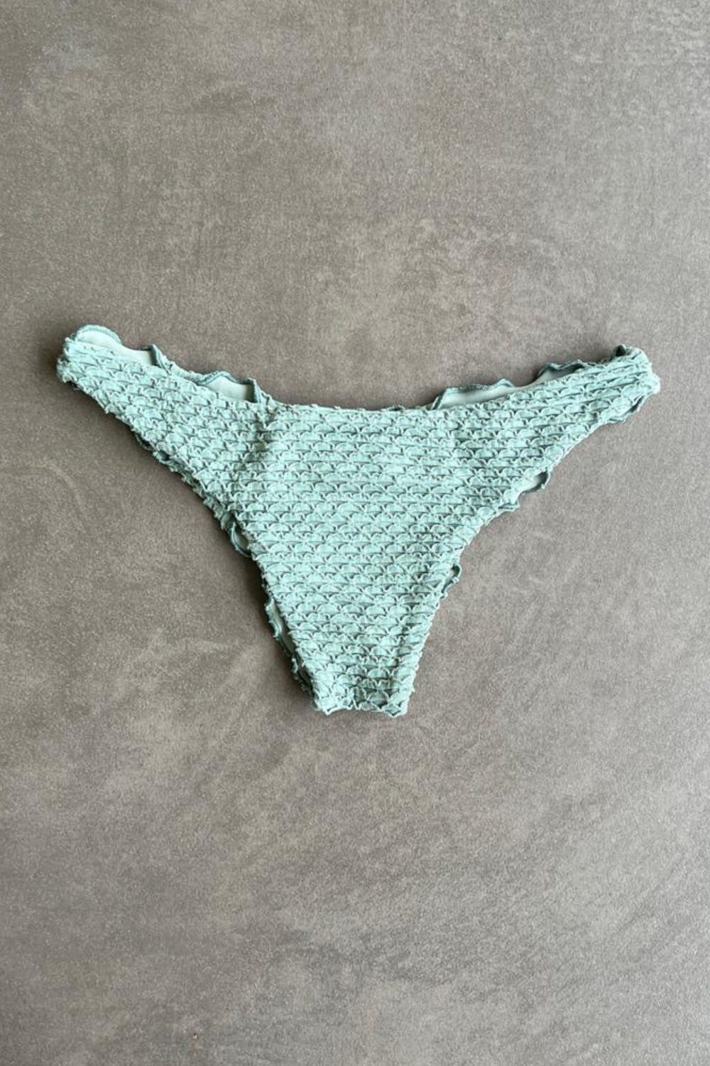 Seafoam Green Sparkling Mermaid Weave Textured Lili Ripple Bikini Bottom