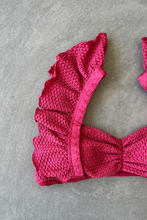 Load image into Gallery viewer, Berry Tan Lines Honeycomb Textured Camille Bikini Top