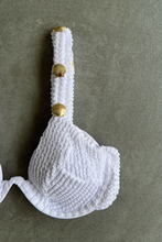 Load image into Gallery viewer, Pure White Textured Valentina Bikini Top