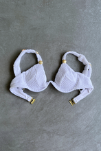 Load image into Gallery viewer, Pure White Textured Valentina Bikini Top