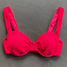 Load image into Gallery viewer, Electra Red Textured Carolina Underwire Bikini Top