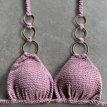 Load image into Gallery viewer, Lavender Mist Triangle Rings Bikini Top
