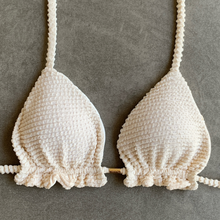 Load image into Gallery viewer, Pearl Triangle Frill Bikini Top