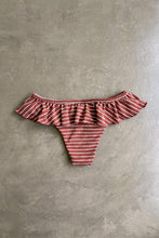 Load image into Gallery viewer, Brown & White Seashore Striped Textured Brenda Bikini Bottom