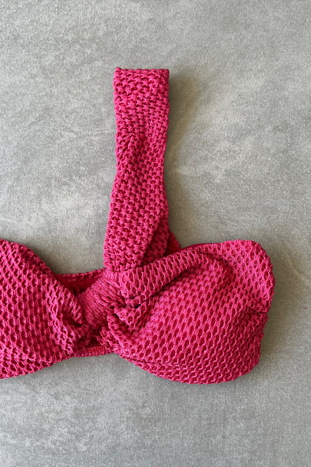 Berry Tan Lines Honeycomb Textured Greek Bikini Top