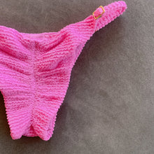 Load image into Gallery viewer, Pink Bliss Textured Tanga Bikini Bottom