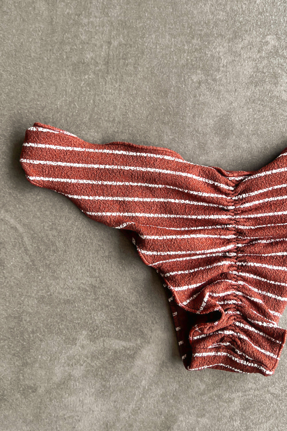 Brown & White Seashore Striped Textured Textured Lili Ripple Bikini Bottom