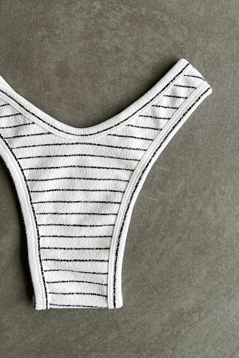 White & Black Seashore Striped Textured Tati Bikini Bottom