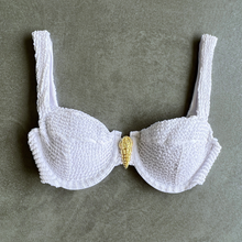 Load image into Gallery viewer, Pure White Textured Clara Bikini Top