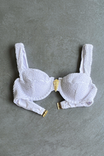 Load image into Gallery viewer, Pure White Textured Clara Bikini Top