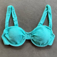 Load image into Gallery viewer, Curazao Blue Textured Carolina Underwire Bikini Top