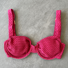 Load image into Gallery viewer, Berry Tan Lines Honeycomb Carolina Bikini Top