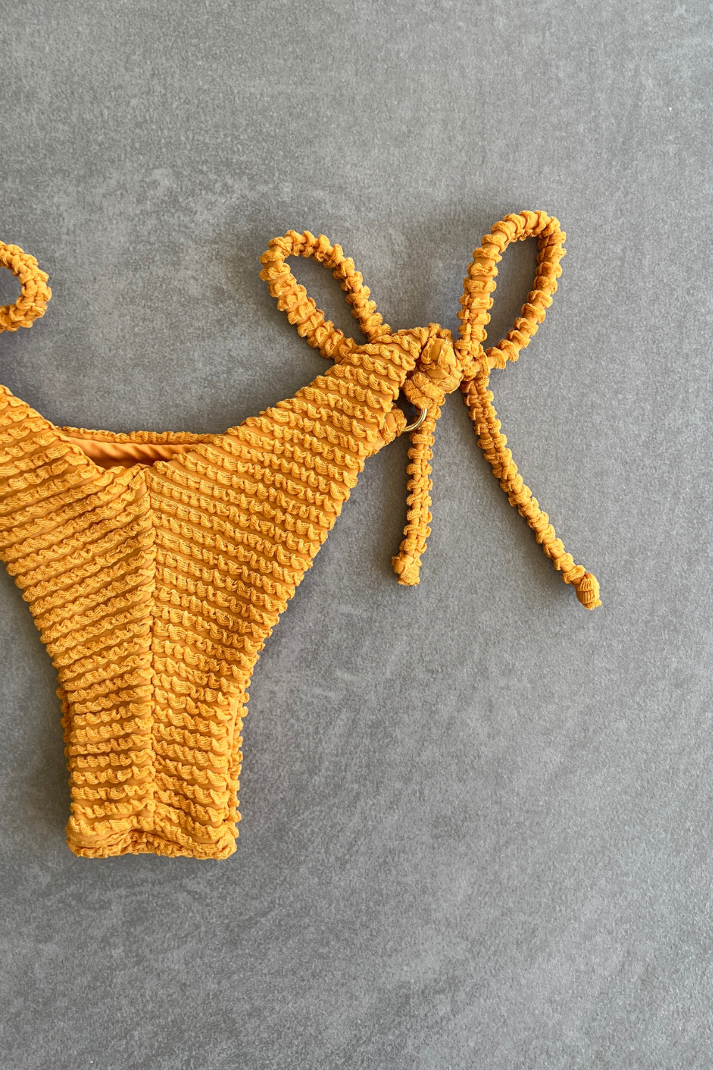 Apricot Textured Katie Side Tie Bikini Bottom