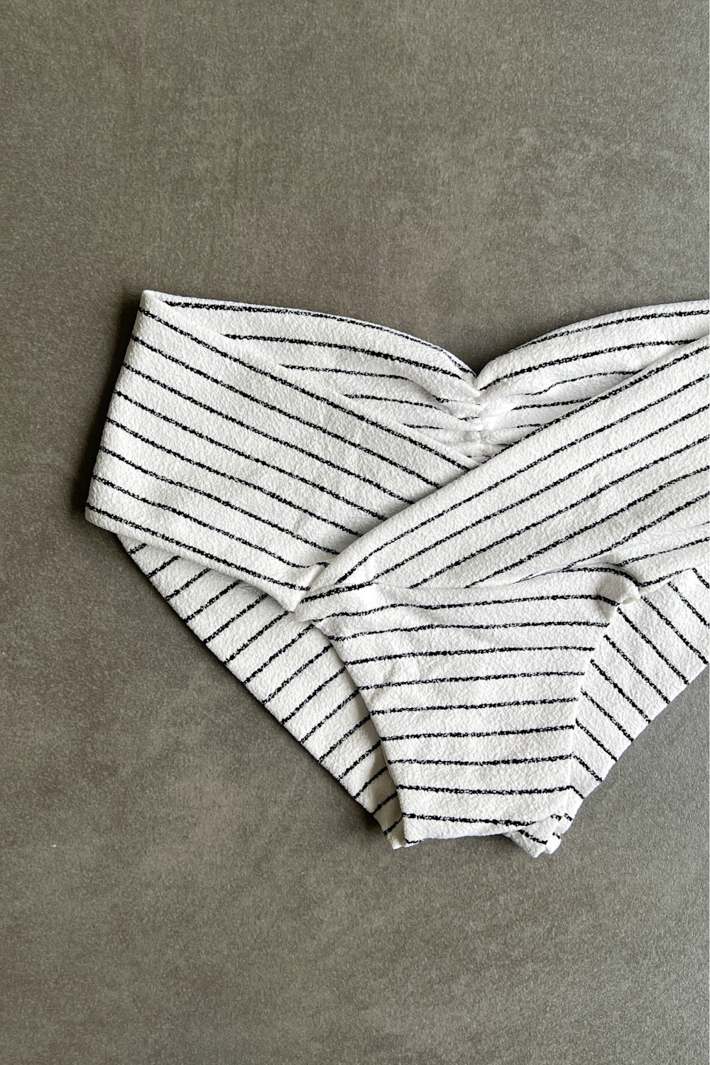 White & Black Seashore Striped Textured Melissa Bikini Bottom