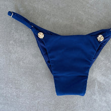Load image into Gallery viewer, Mediterranean Sea Ribbed Tanga Bikini Bottom