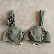 Load image into Gallery viewer, Seashore Textured Fern Green Carolina Bikini Top