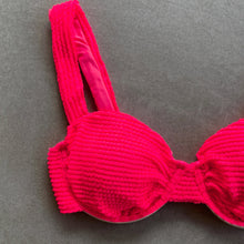 Load image into Gallery viewer, Electra Red Textured Carolina Underwire Bikini Top