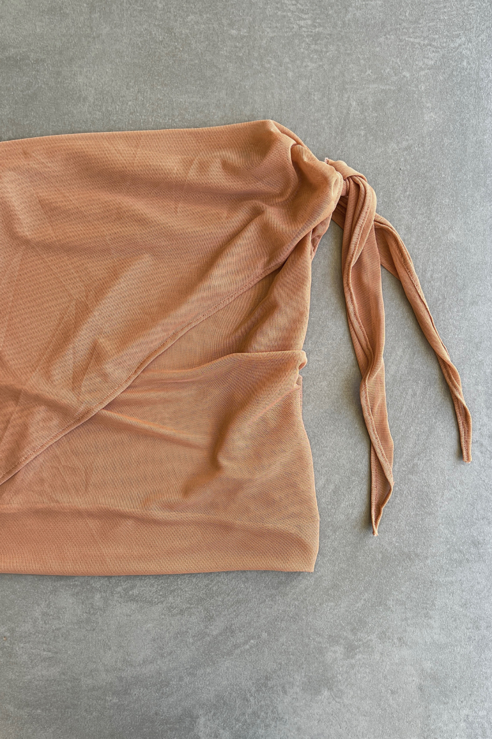 Toffee Brown Mesh Mini Skirt