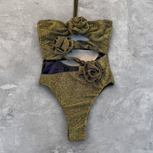 Load image into Gallery viewer, Laurice Gold Sparkle One Piece Swimsuit