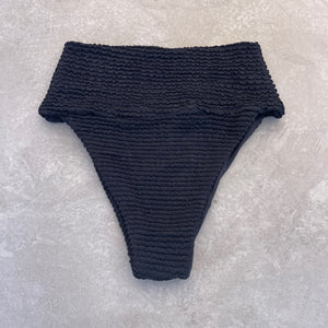 Onyx Black Textured Olga Bikini Bottom