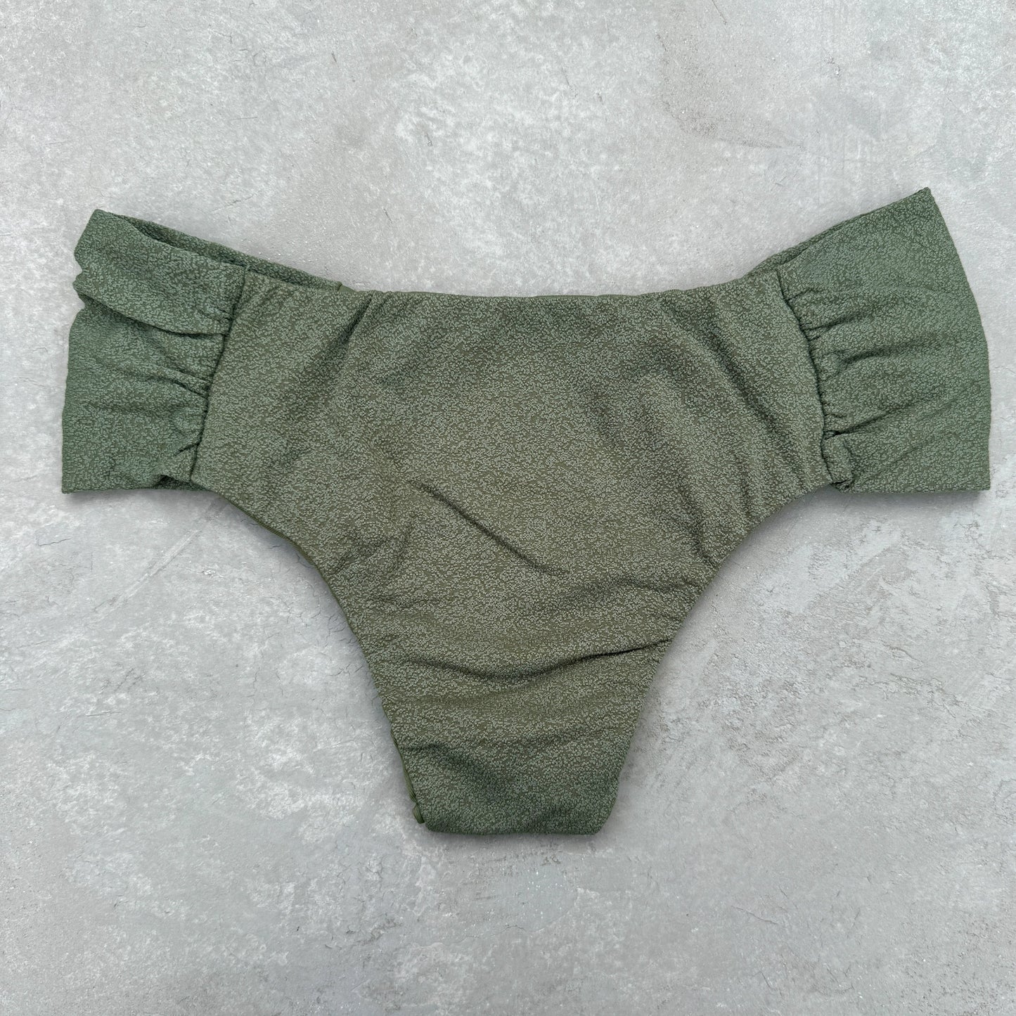 Seashore Textured Fern Green Classy Cheeky Bikini Bottom