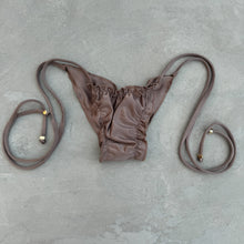 Load image into Gallery viewer, Chestnut Glow Ripple Side Tie Bikini Bottom