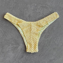 Load image into Gallery viewer, Yellow Sparkling Mermaid Weave Textured Bia Bikini Bottom