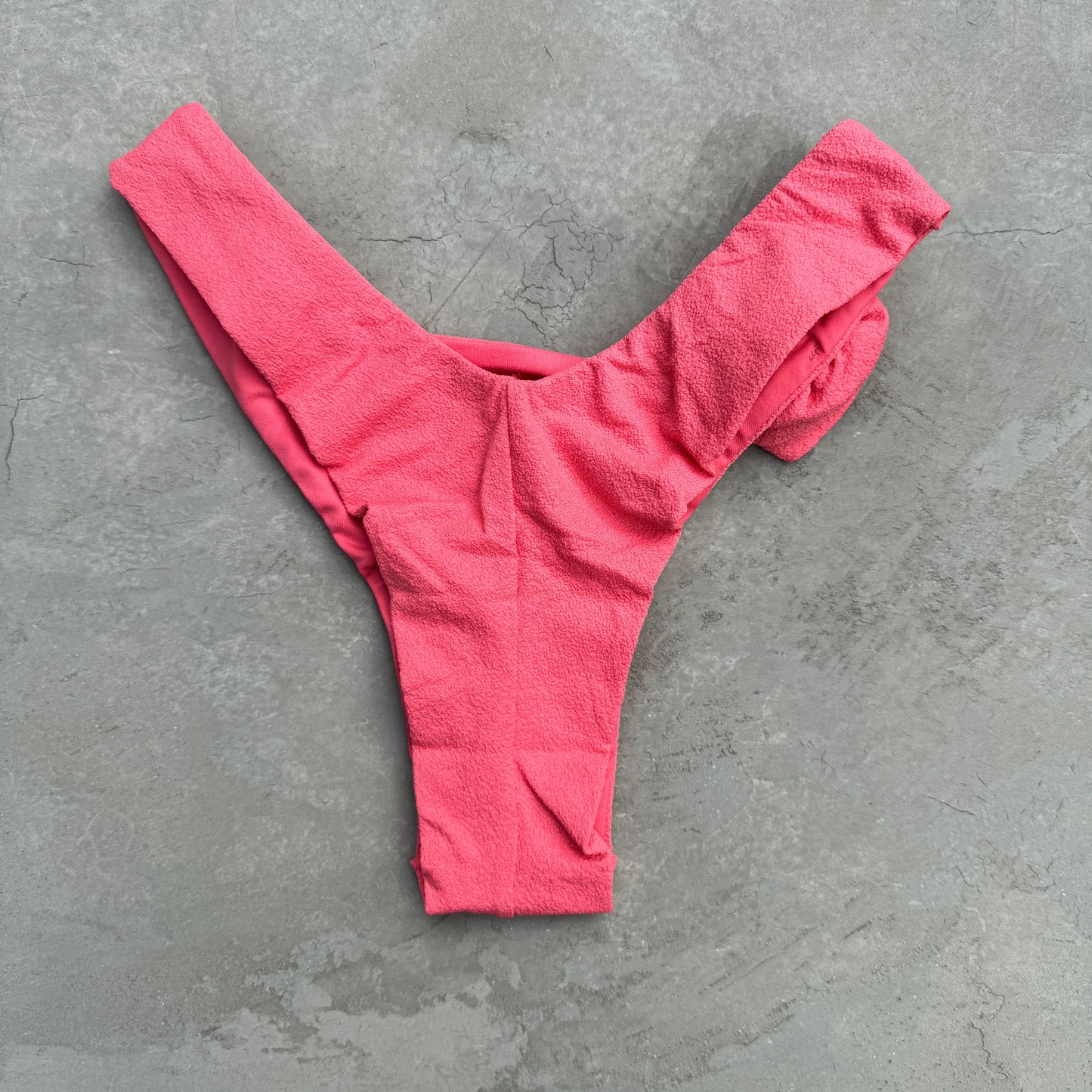 Seashore Textured Coral Delight Bia Flower Bikini Bottom