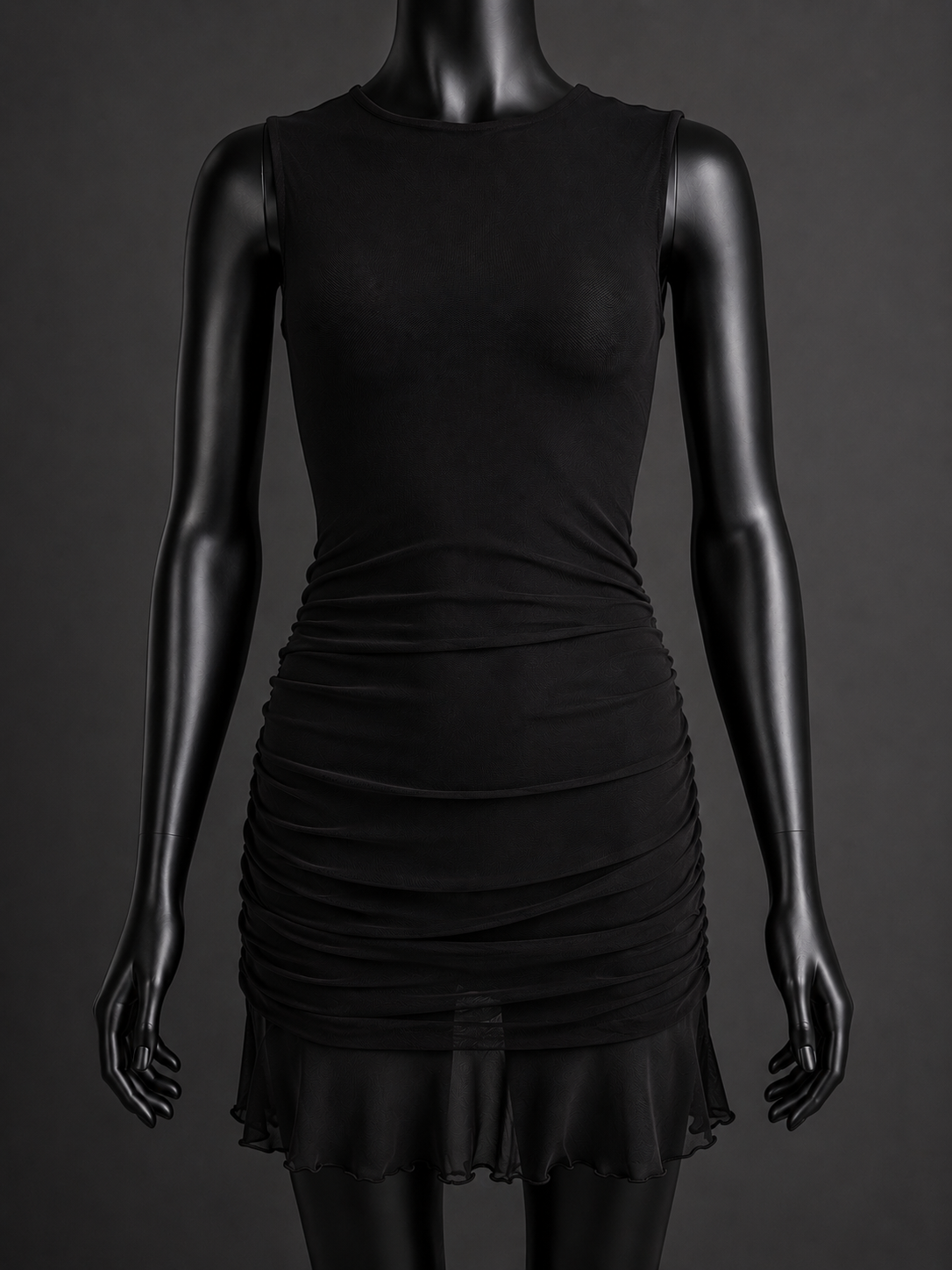 Black Mesh Tule Dress