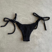 Load image into Gallery viewer, Onyx Textured Katie Side Tie Bikini Bottom