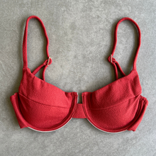 Load image into Gallery viewer, Glazed Cherry Seashore Textured Panneled Bikini Top