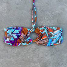 Load image into Gallery viewer, Turquoise Blossom Strapless Bikini Top