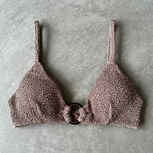 Load image into Gallery viewer, Chocolate Mousse Beehive Textured Agatha Bikini Top