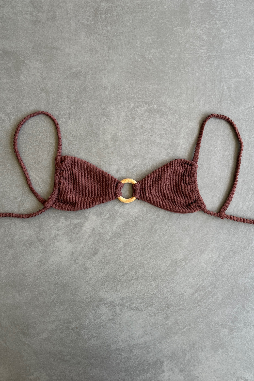 Browned Textured Kayla Bikini Top