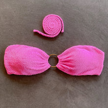 Load image into Gallery viewer, Pink Bliss Textured Strapless Bikini Top