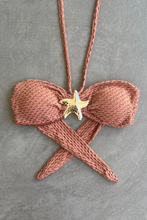 Load image into Gallery viewer, Toffee Brown Sparkling Mermaid Weave Textured Strapless Star Bikini Top