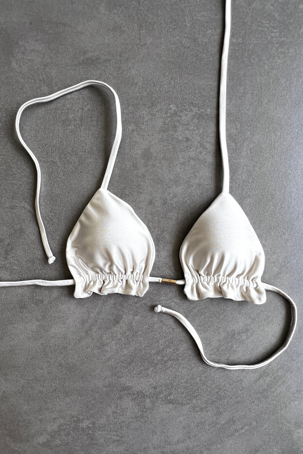 Ivory Triangle Frill Bikini Top