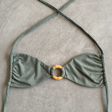 Load image into Gallery viewer, Seashore Textured Fern Green Kayla Bikini Top