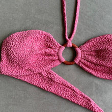 Load image into Gallery viewer, Desert Rose Beehive Textured Strapless Bikini Top