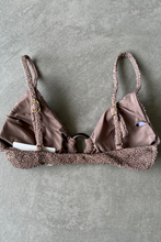 Load image into Gallery viewer, Chocolate Mousse Beehive Textured Agatha Bikini Top