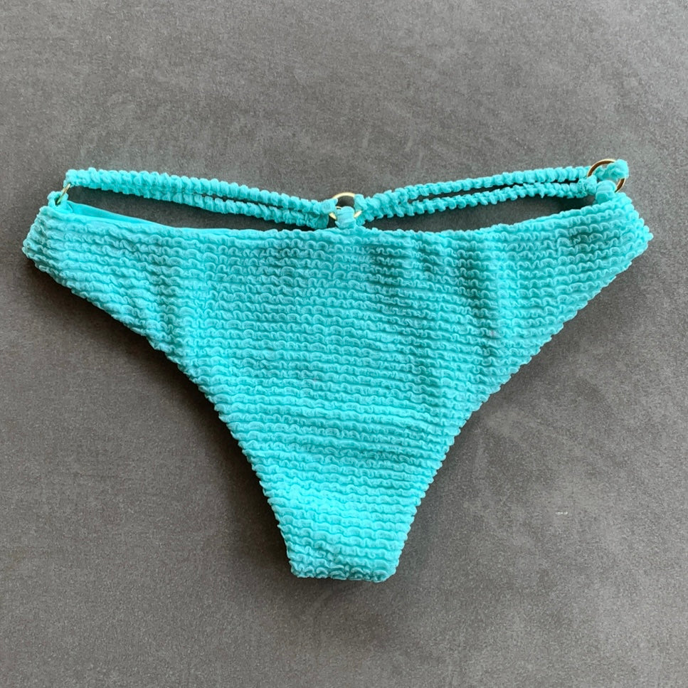 Curazao Blue Textured Lau Bikini Bottom